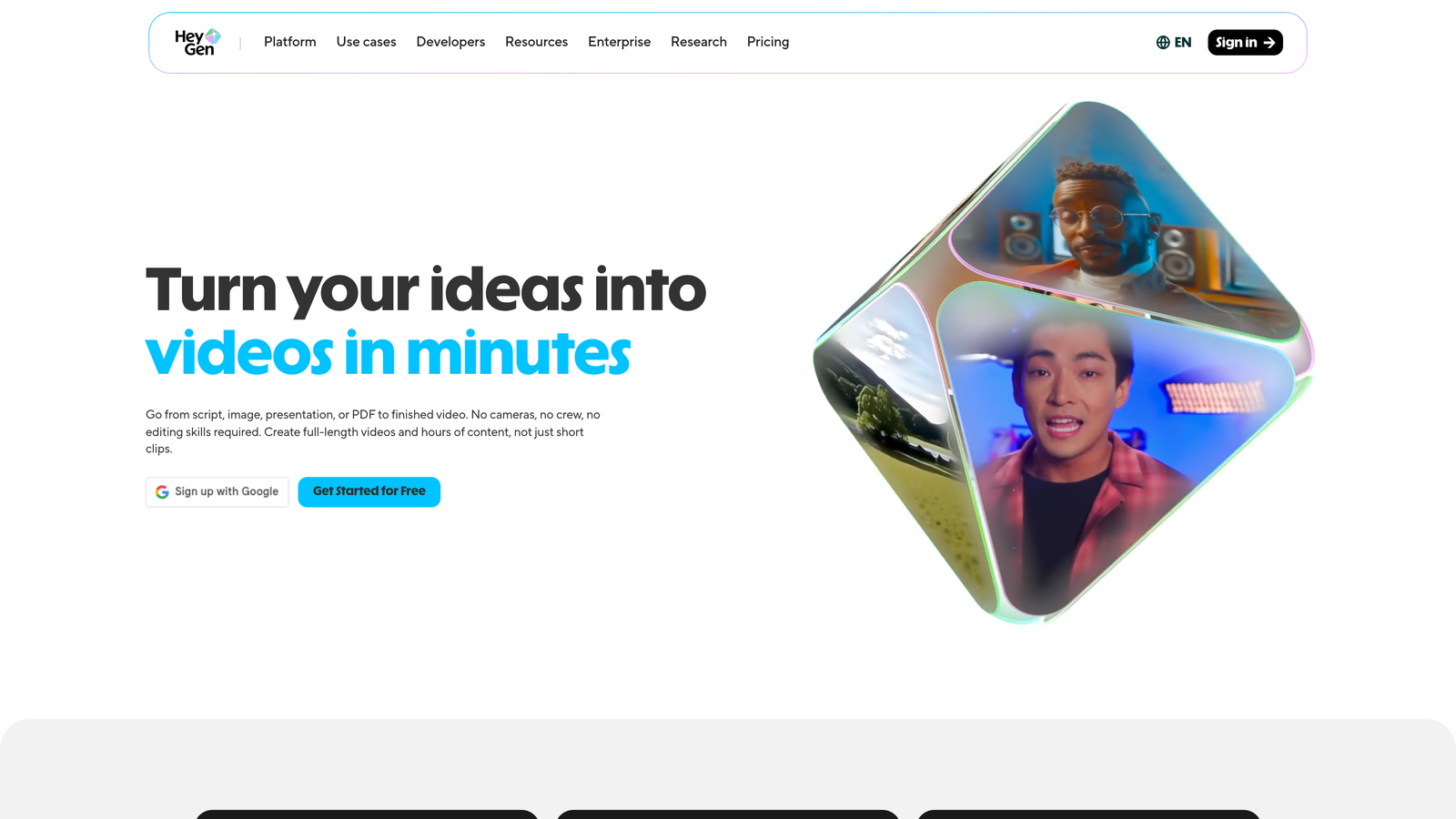 Screenshot of HeyGen website