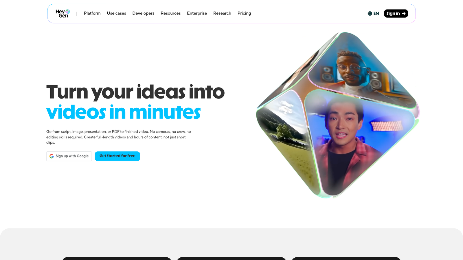 Screenshot of HeyGen website