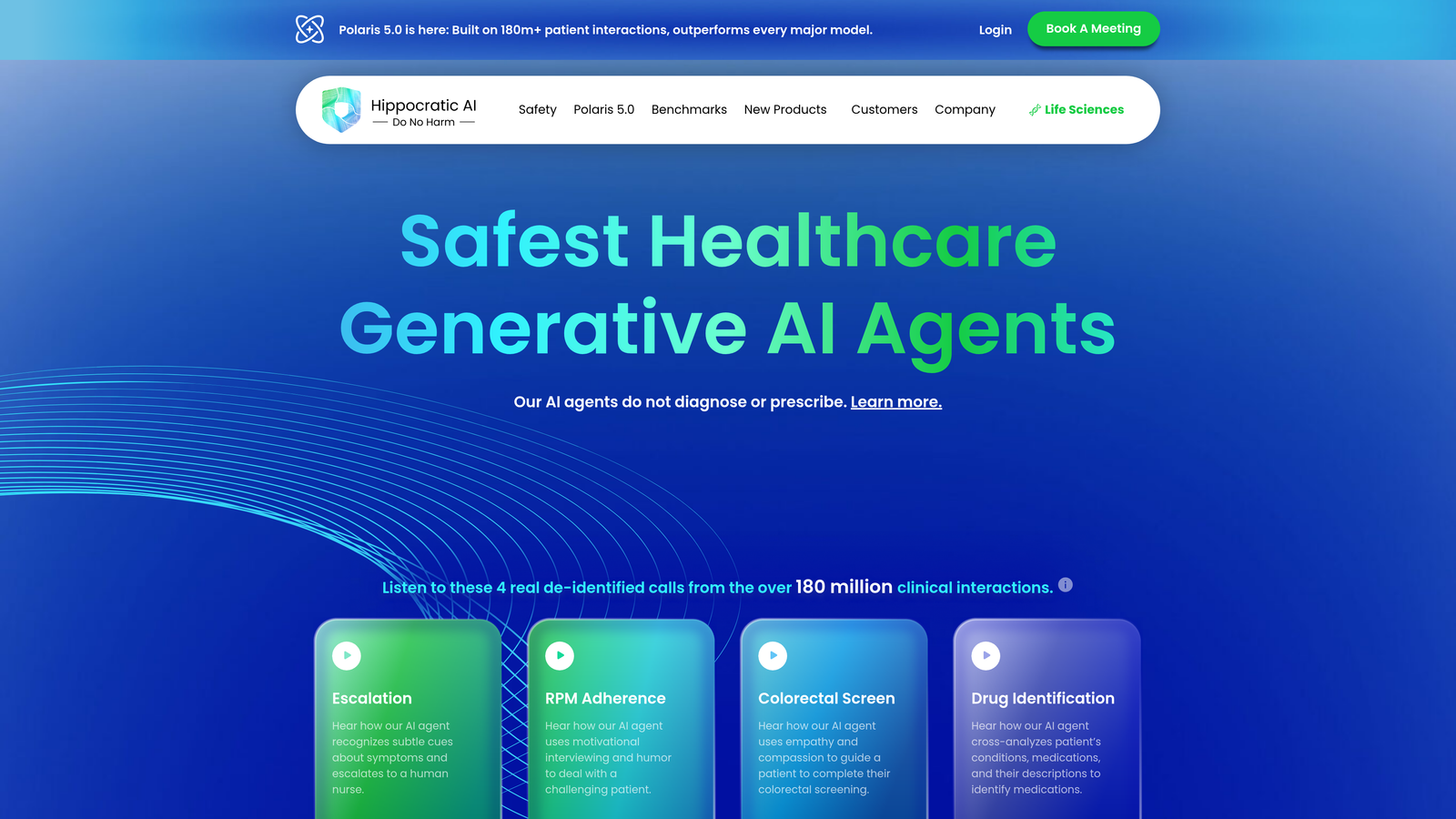 Screenshot of Hippocratic AI website