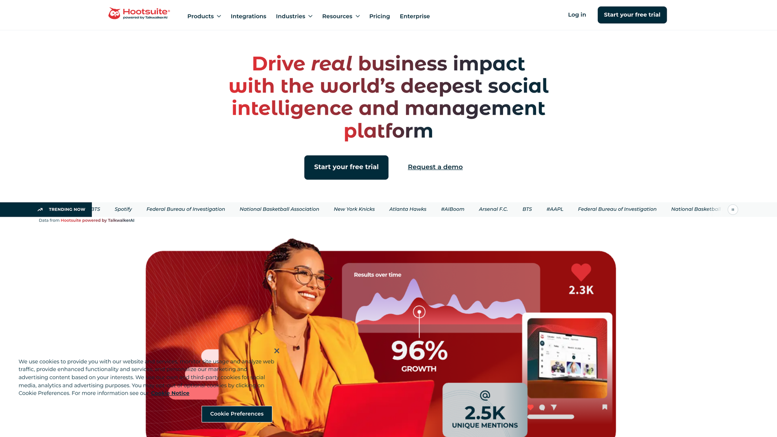 Screenshot of Hootsuite Ads website