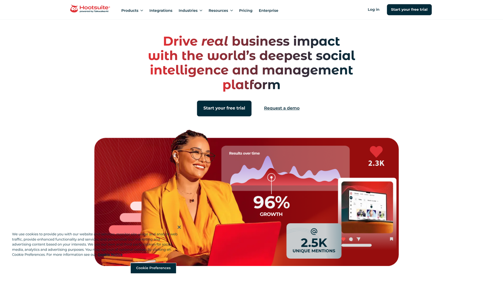 Screenshot of Hootsuite Insights website