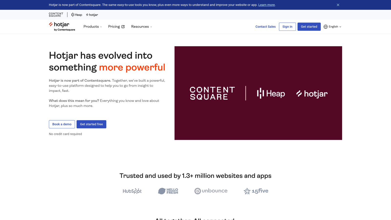 Screenshot of Hotjar website