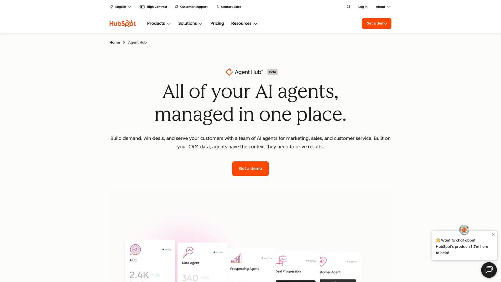 Screenshot of HubSpot Breeze website