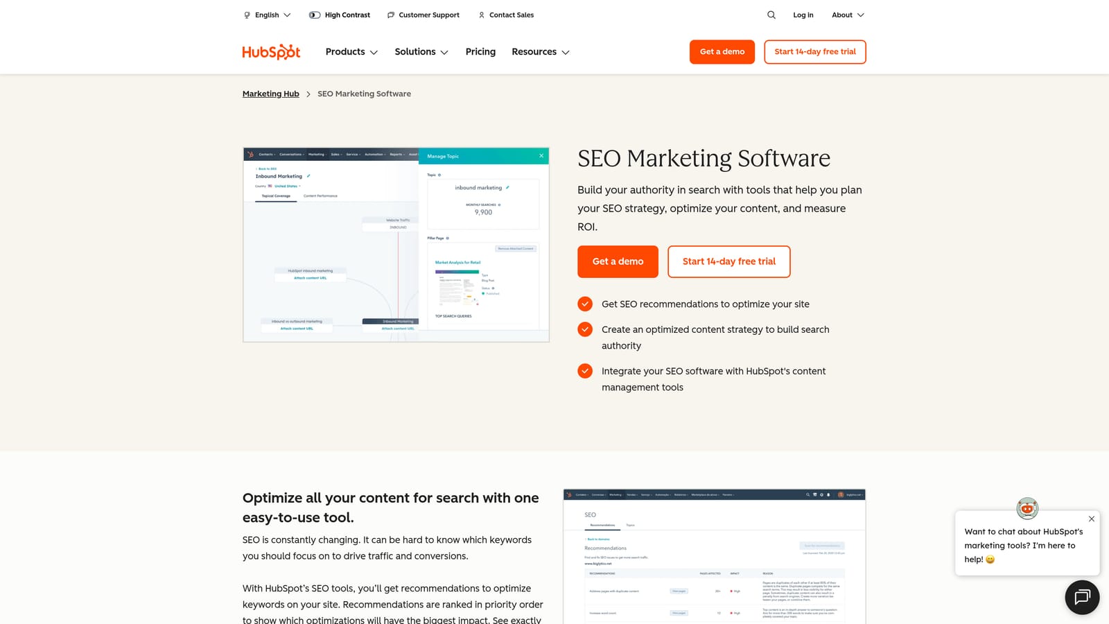 Screenshot of HubSpot Content Strategy Tool website
