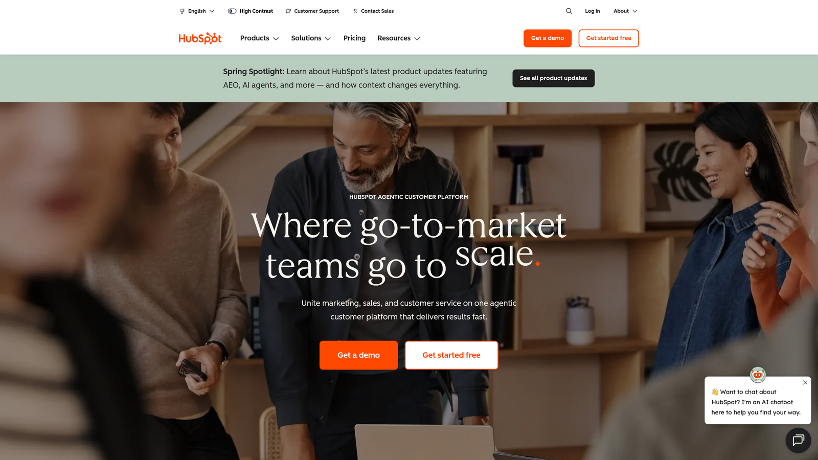 Screenshot of HubSpot for Education website