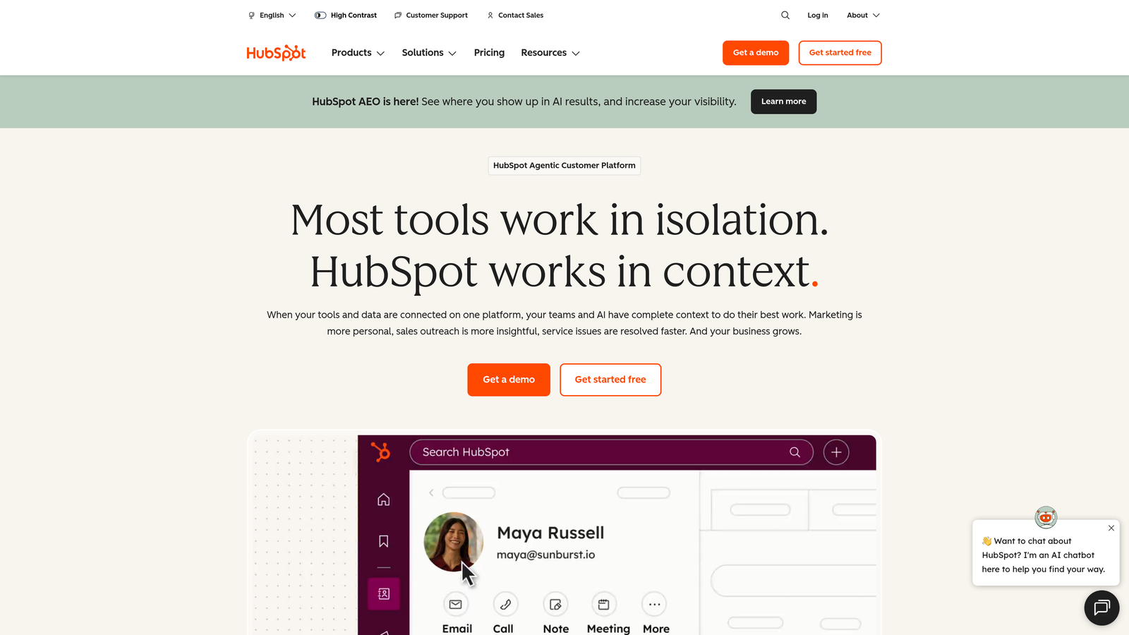 Screenshot of HubSpot Lead Scoring website