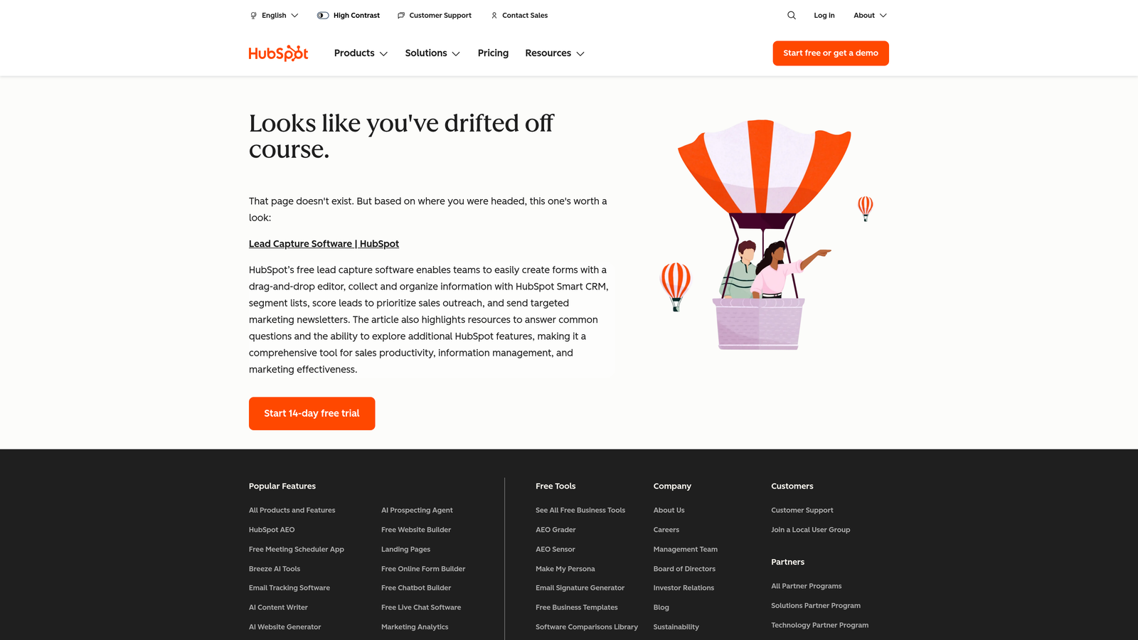 Screenshot of HubSpot Lead Scoring website