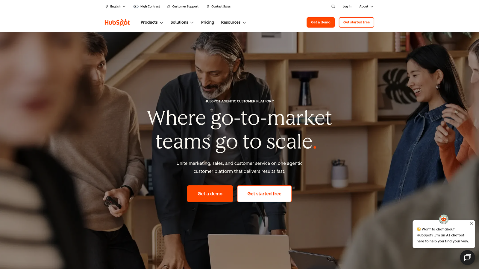 Screenshot of HubSpot Marketing Hub website