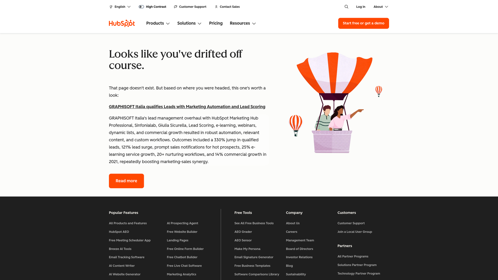 Screenshot of HubSpot Predictive Lead Scoring website