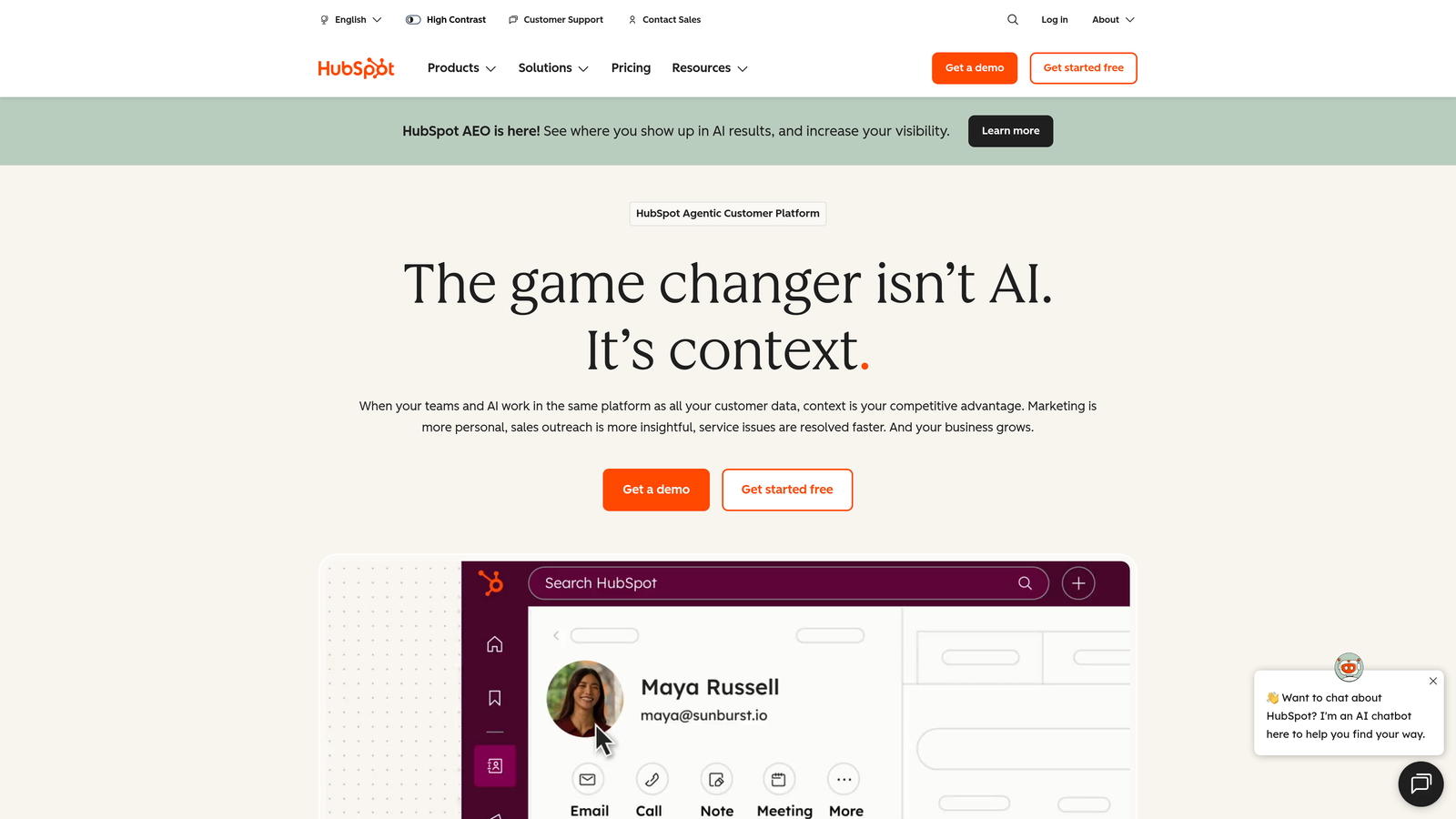 Screenshot of HubSpot Service Hub website