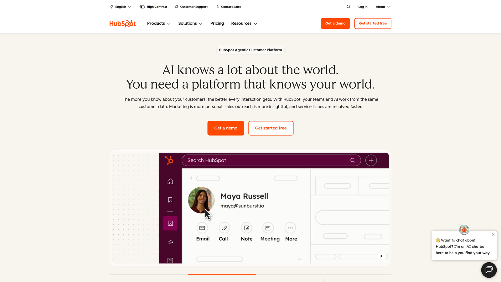 Screenshot of HubSpot Service Hub website