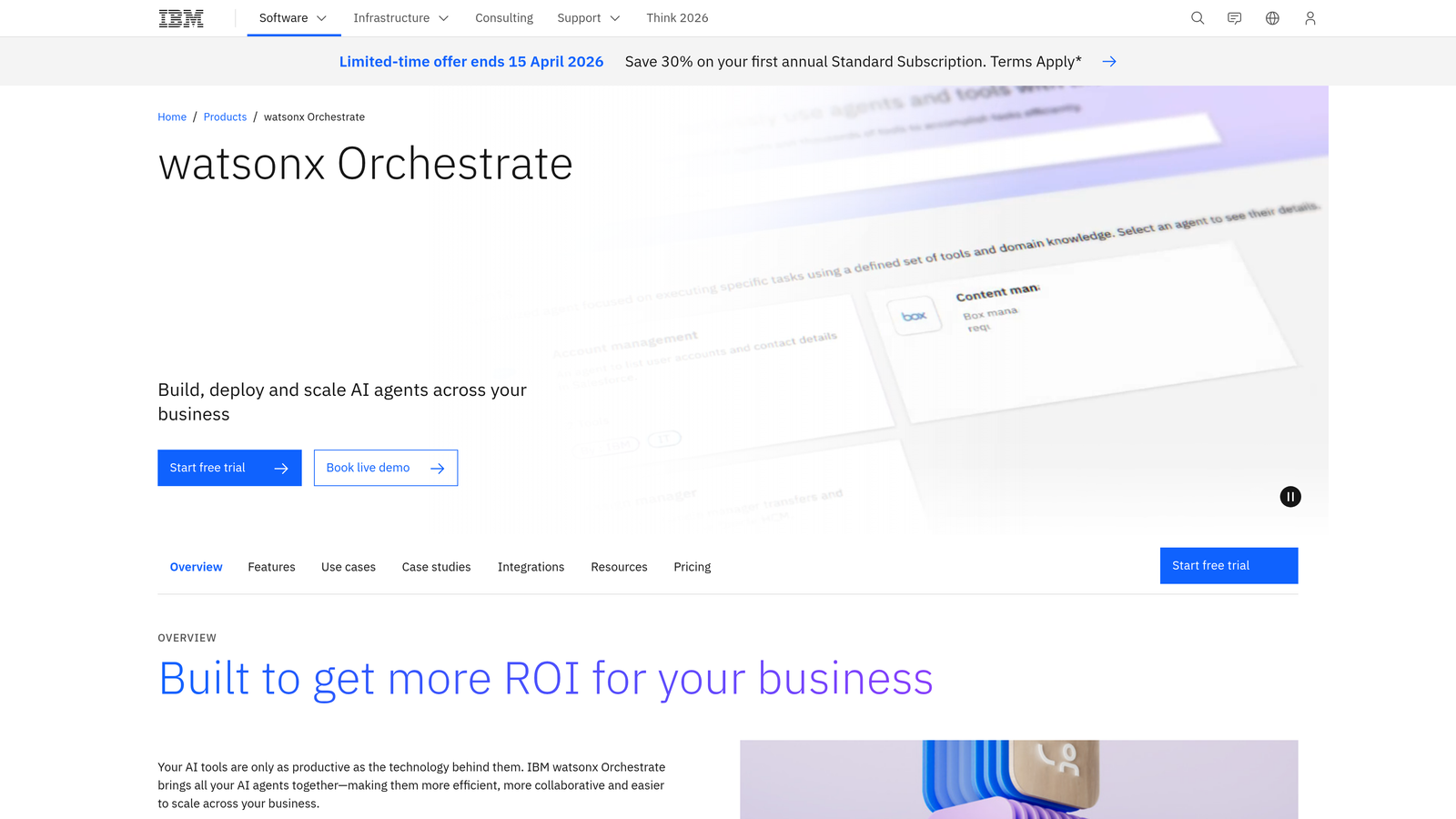 Screenshot of IBM watsonx Assistant website