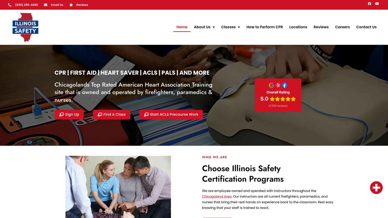 Screenshot of Illinois Safety website
