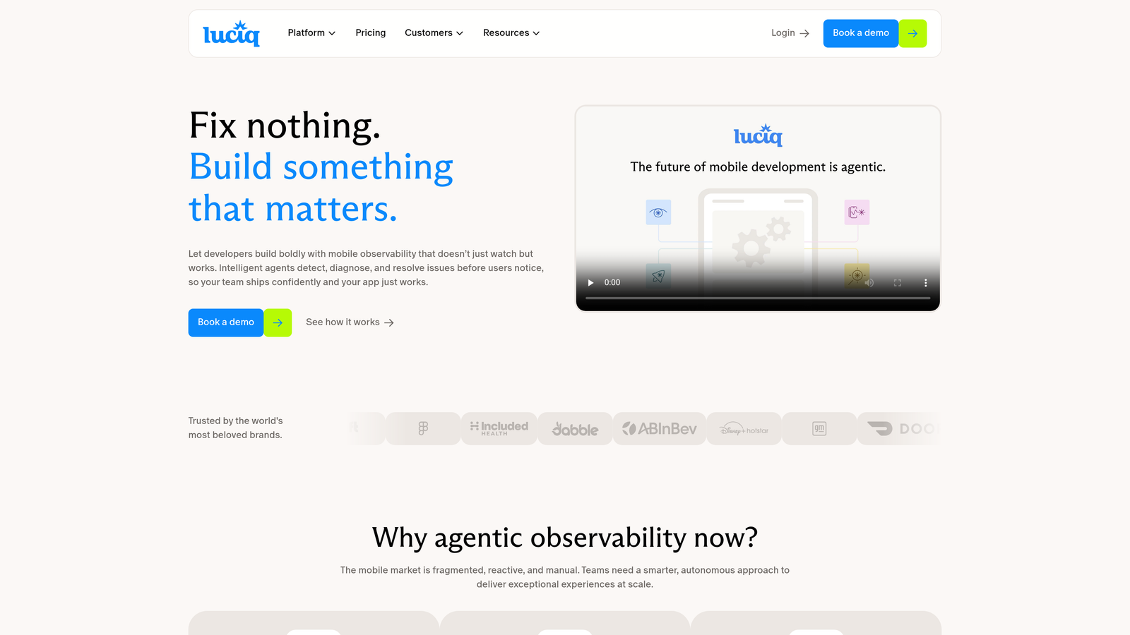 Screenshot of Instabug website