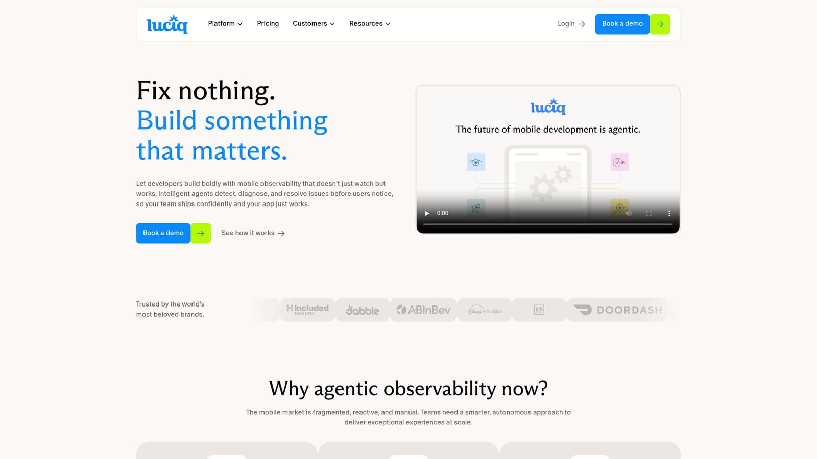 Screenshot of Instabug website