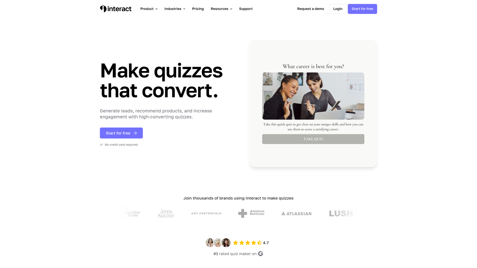 Screenshot of Interact website