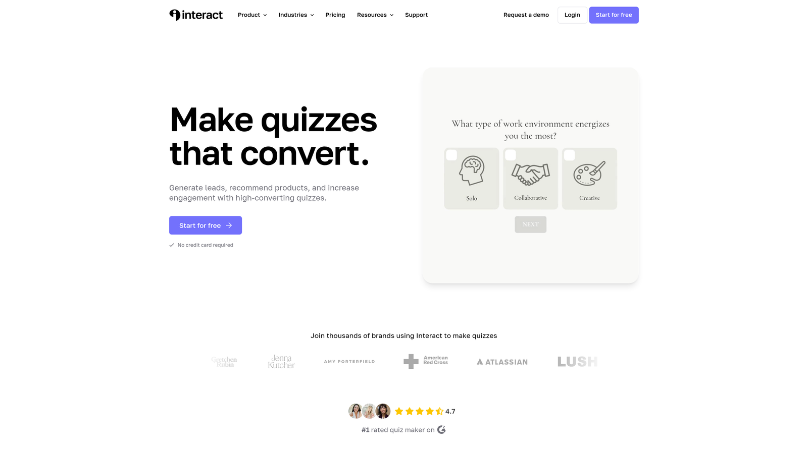 Screenshot of Interact website