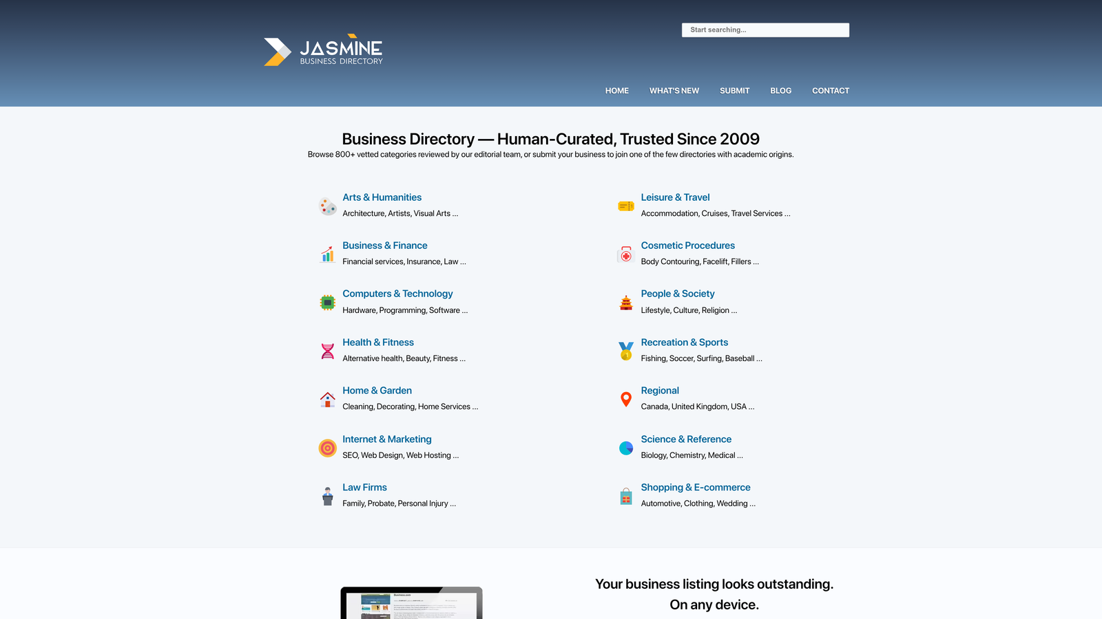 Screenshot of Jasmine Directory website
