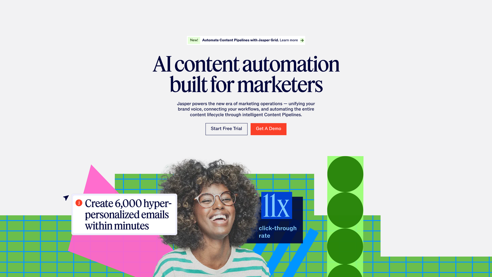 Screenshot of Jasper website homepage