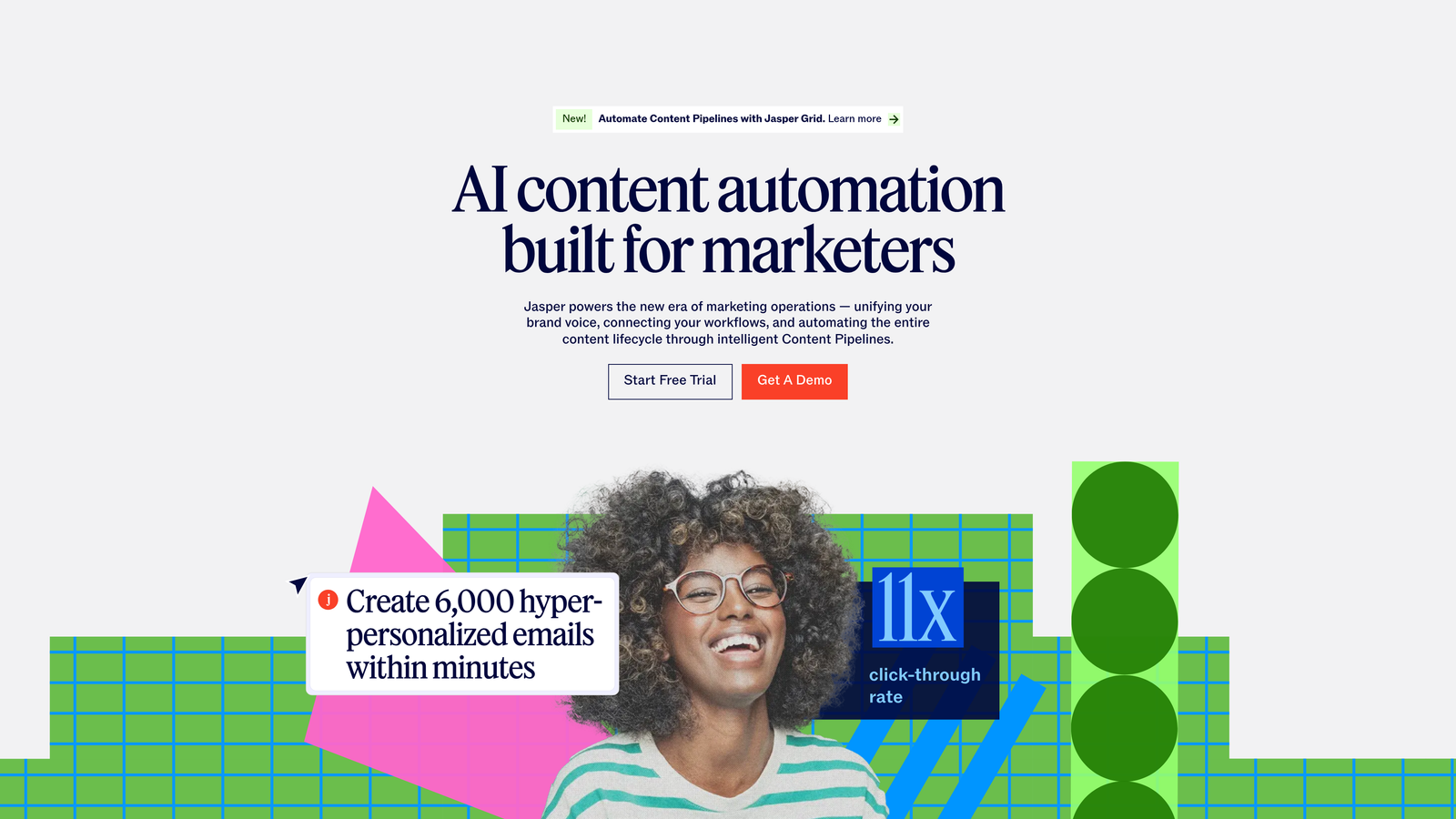 Screenshot of Jasper website homepage