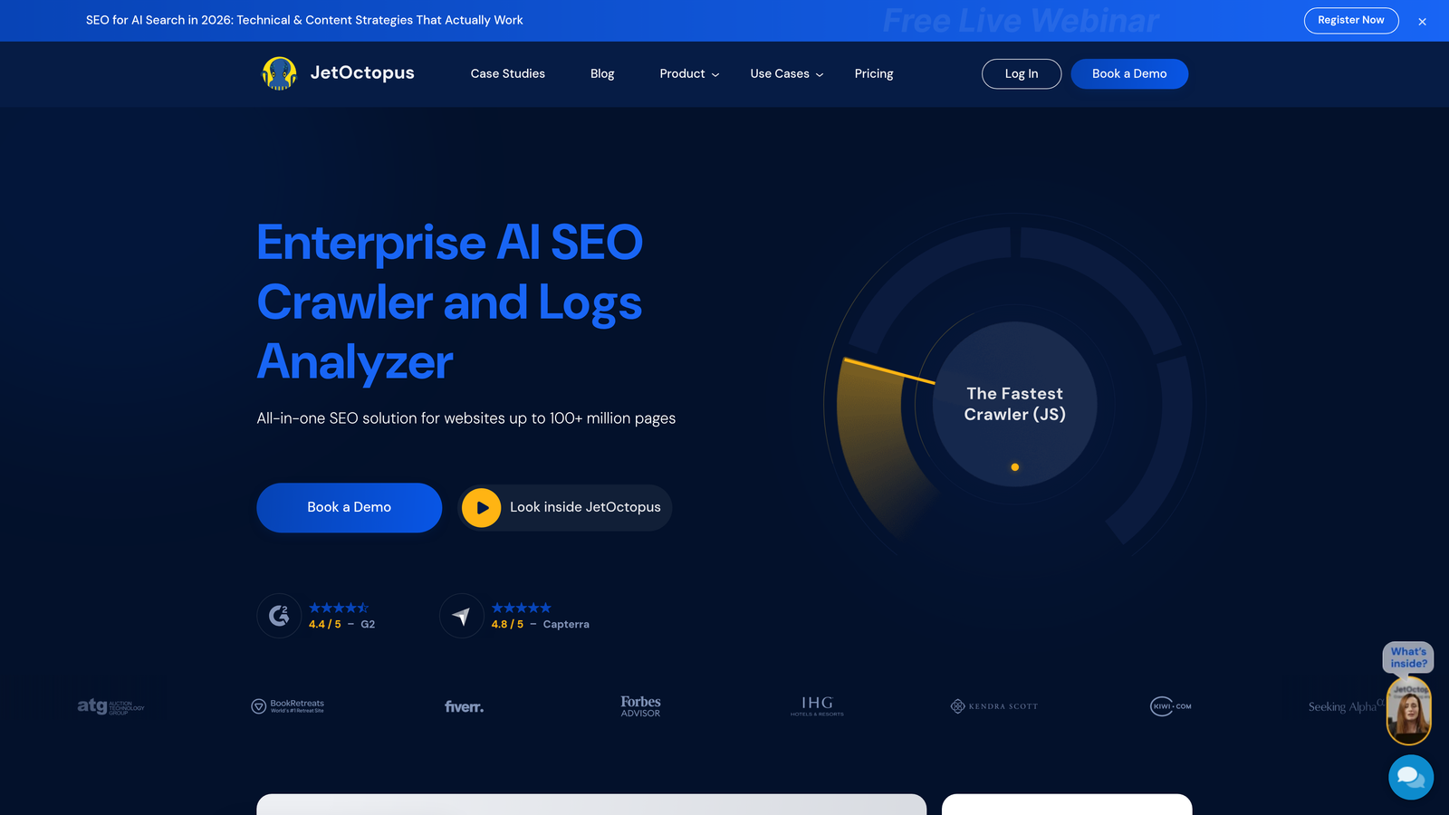 Screenshot of JetOctopus website