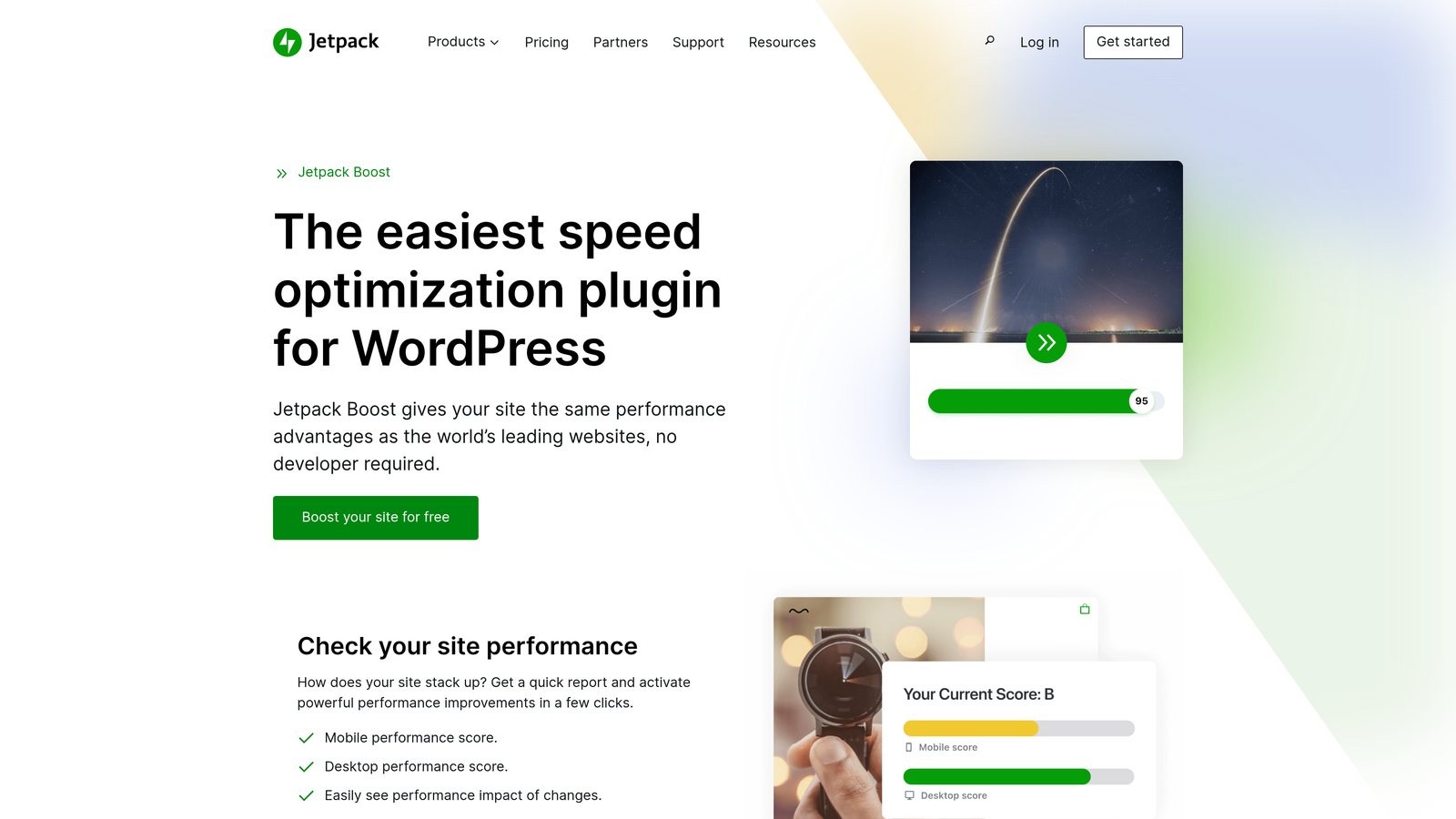 Screenshot of Jetpack Boost website