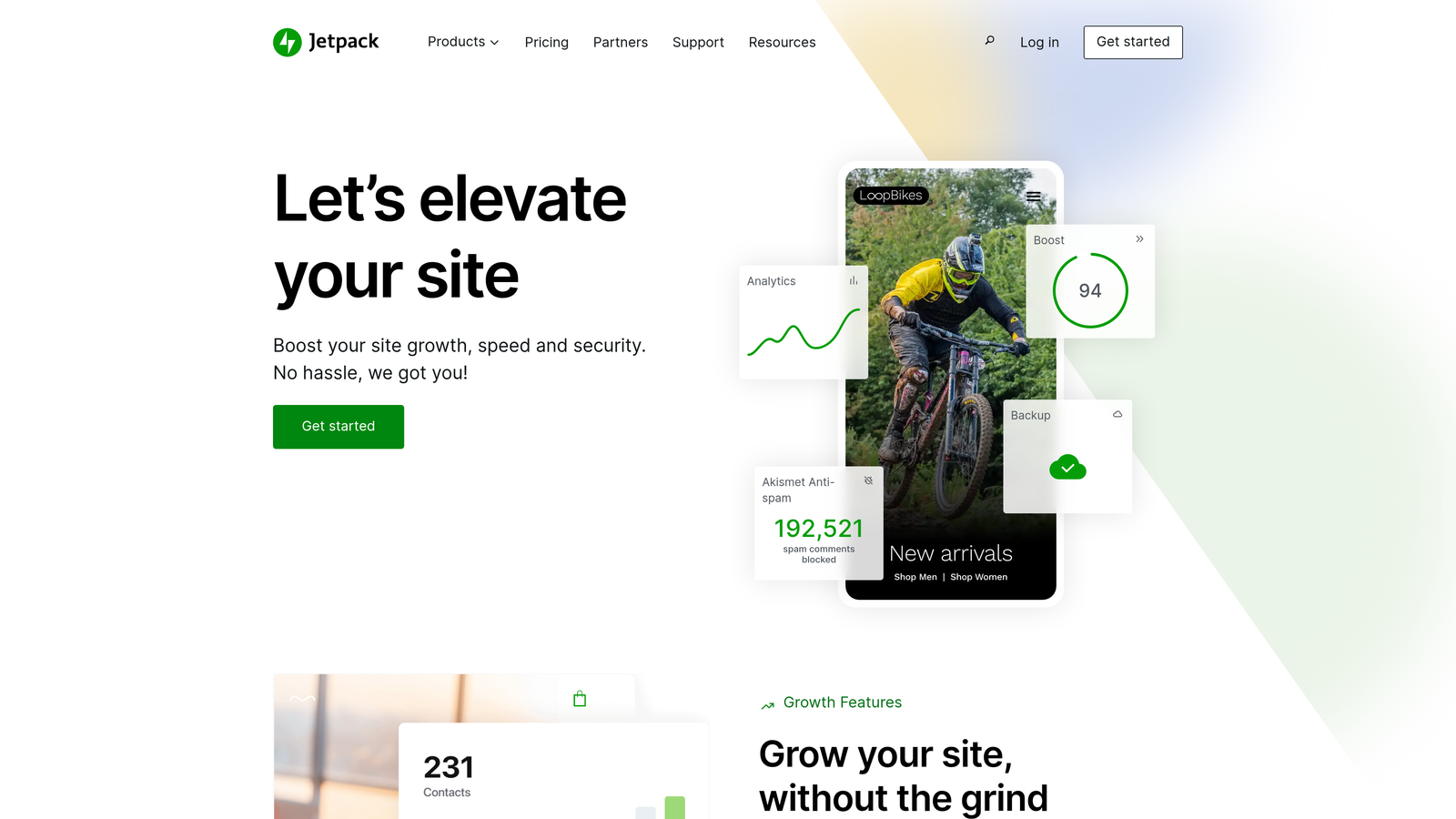 Screenshot of Jetpack website