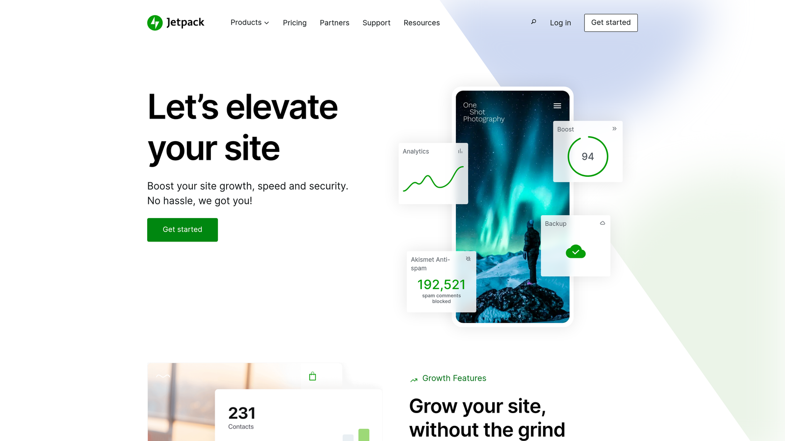 Screenshot of Jetpack website