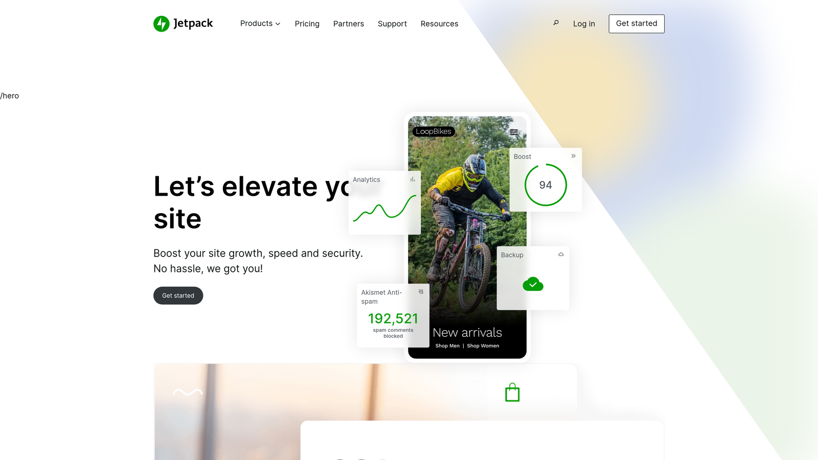 Screenshot of Jetpack website