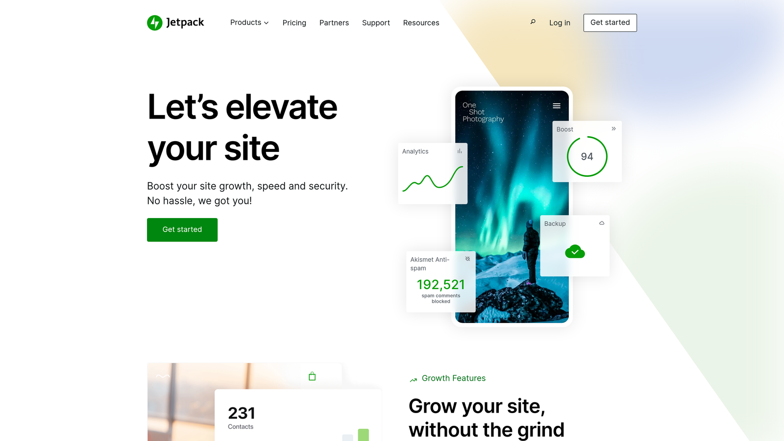 Screenshot of Jetpack website