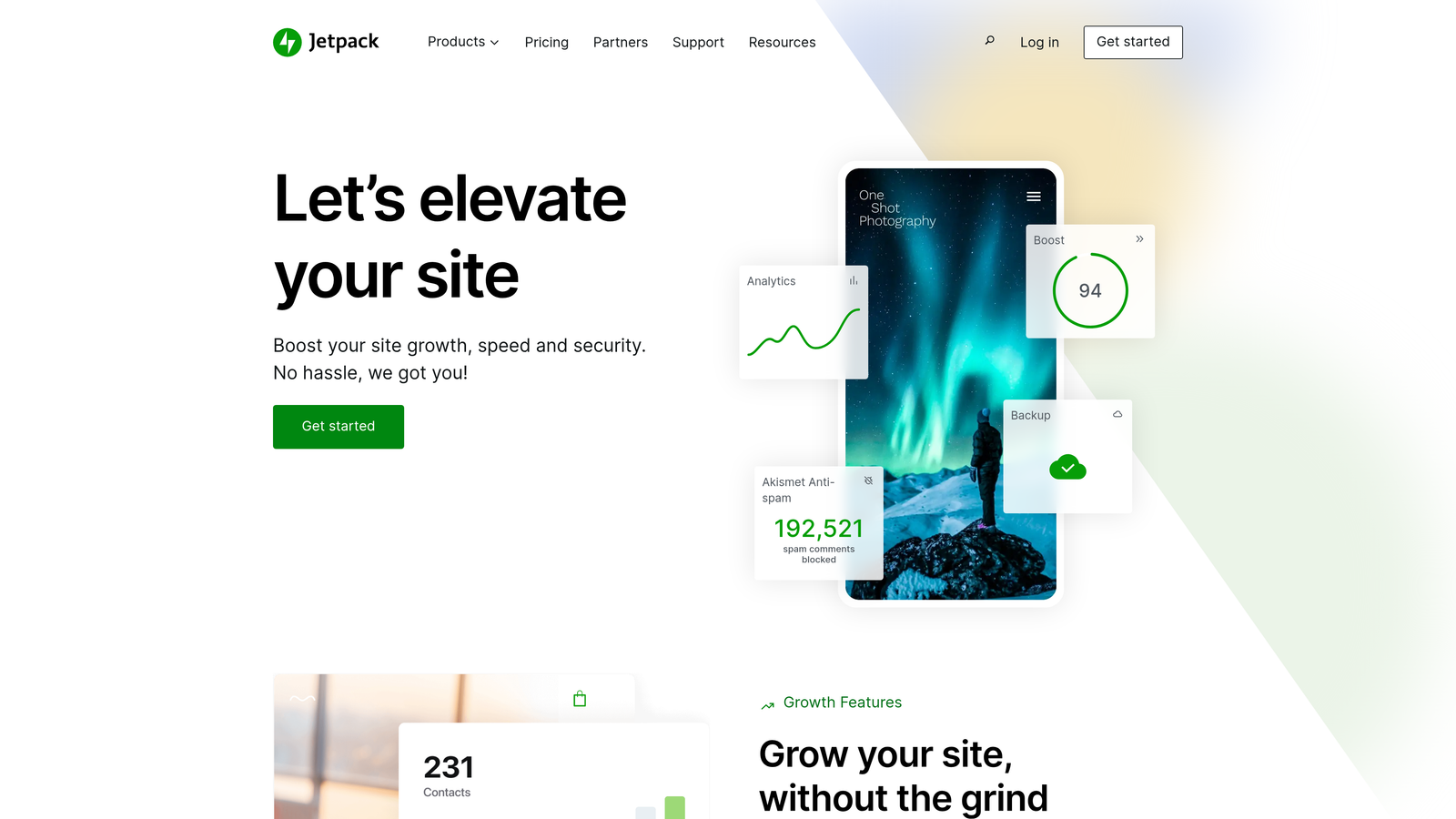Screenshot of Jetpack website