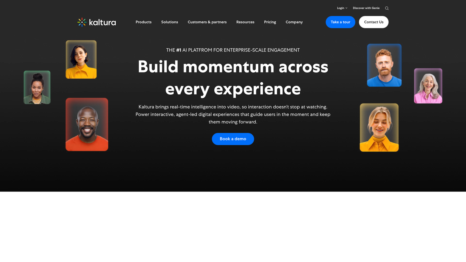 Screenshot of Kaltura website