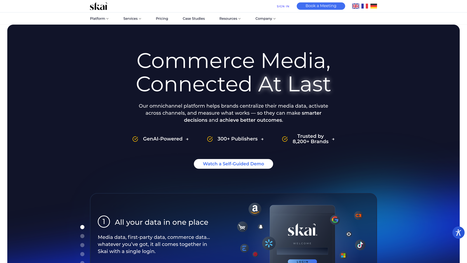 Screenshot of Kenshoo (Skai) website