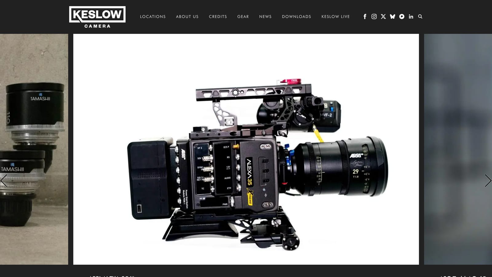 Screenshot of Keslow Camera website