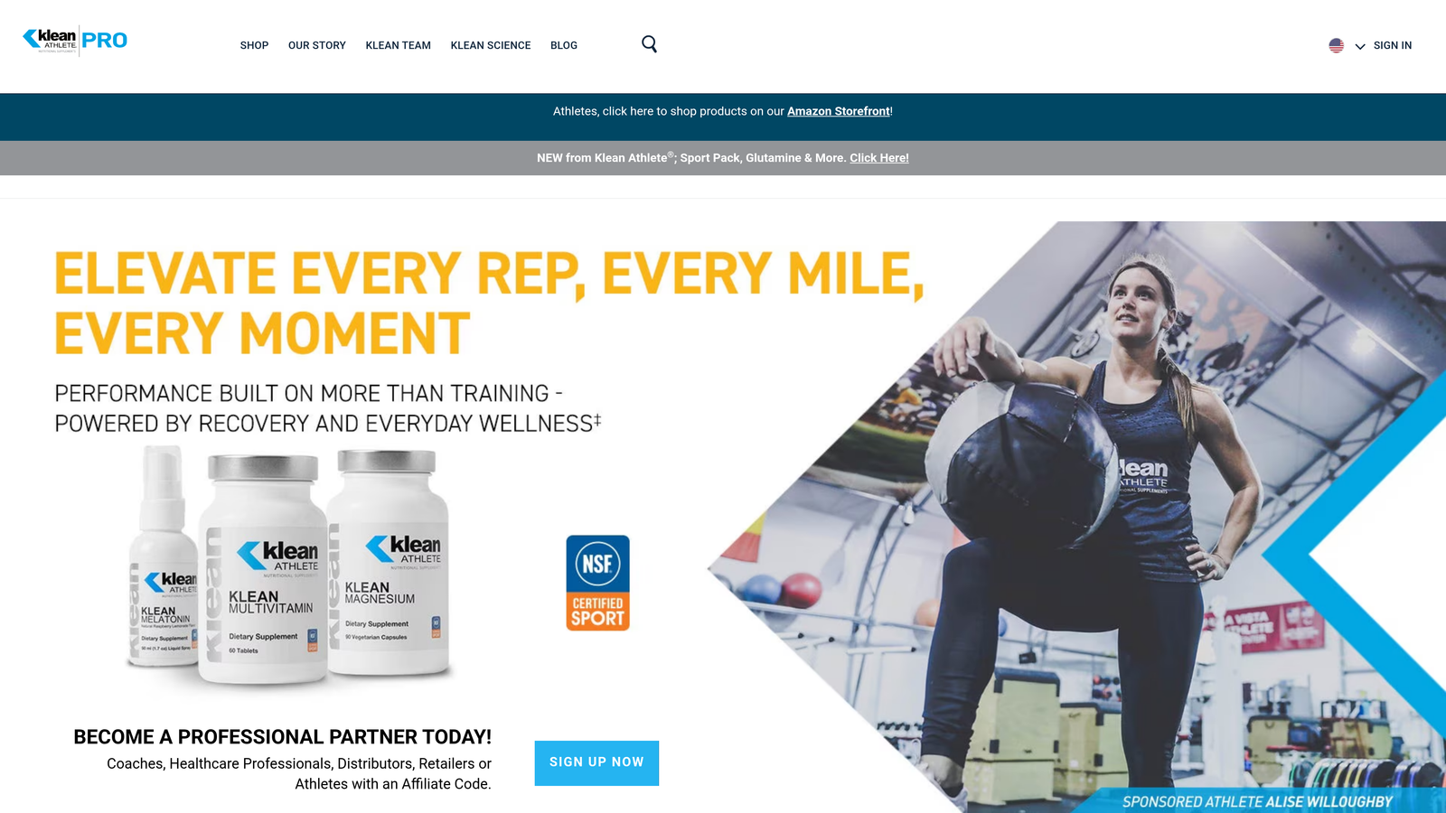 Screenshot of Klean Athlete Klean Recovery website