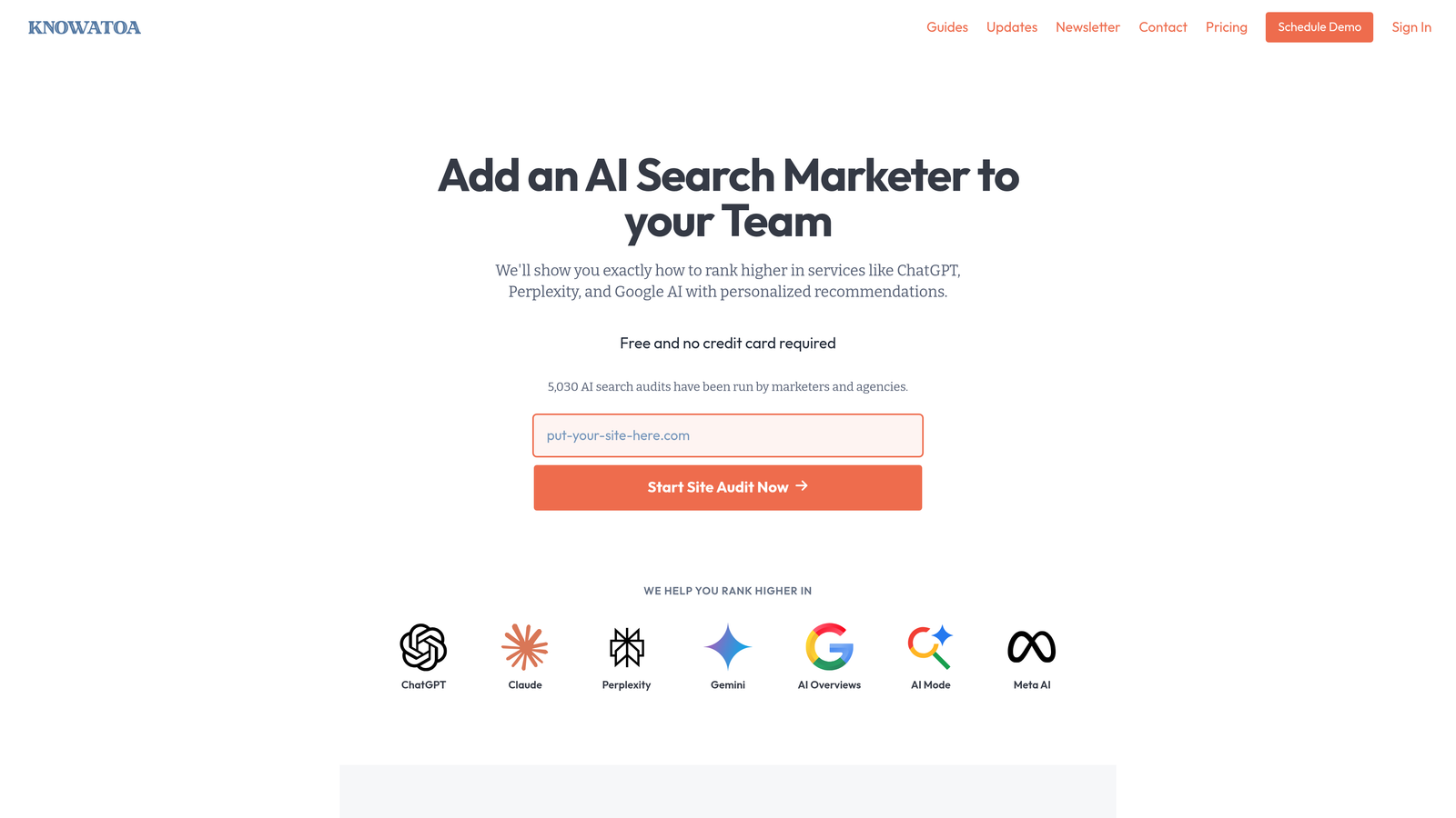 Screenshot of Knowatoa website