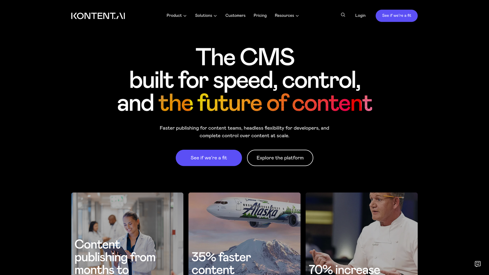 Screenshot of Kontent.ai website