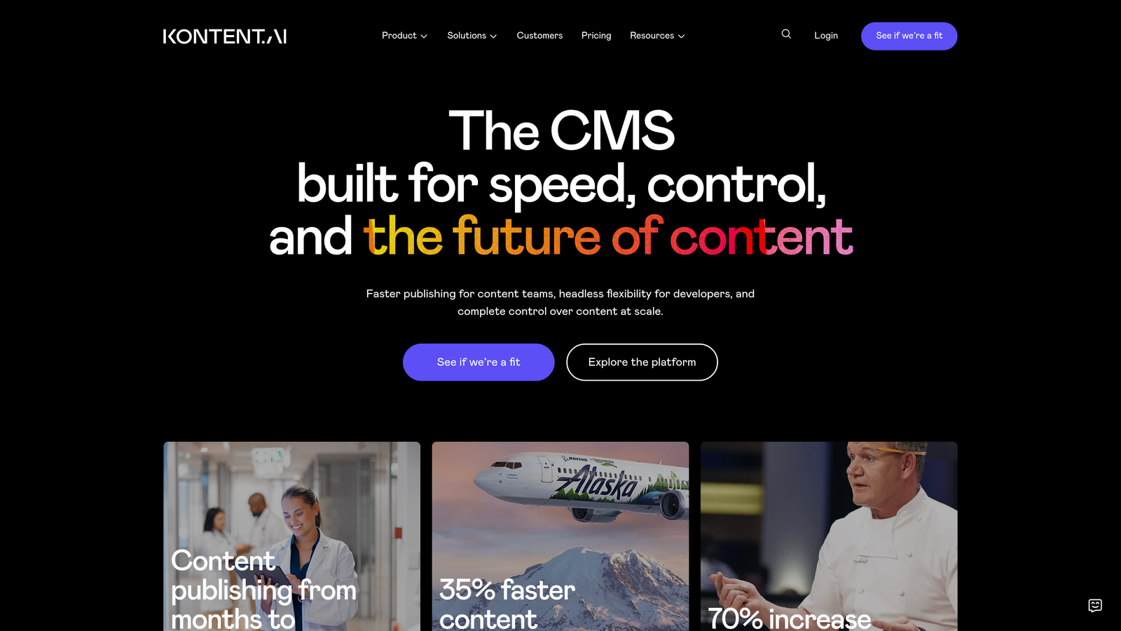Screenshot of Kontent.ai website
