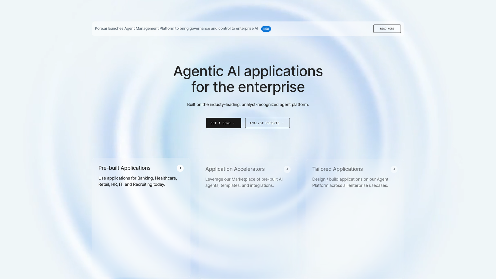 Screenshot of Kore.ai website