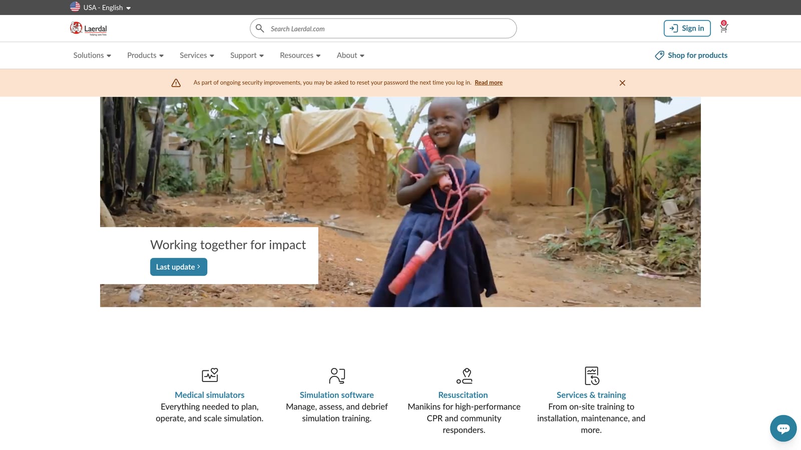 Screenshot of Laerdal Little Anne QCPR Training Manikin website