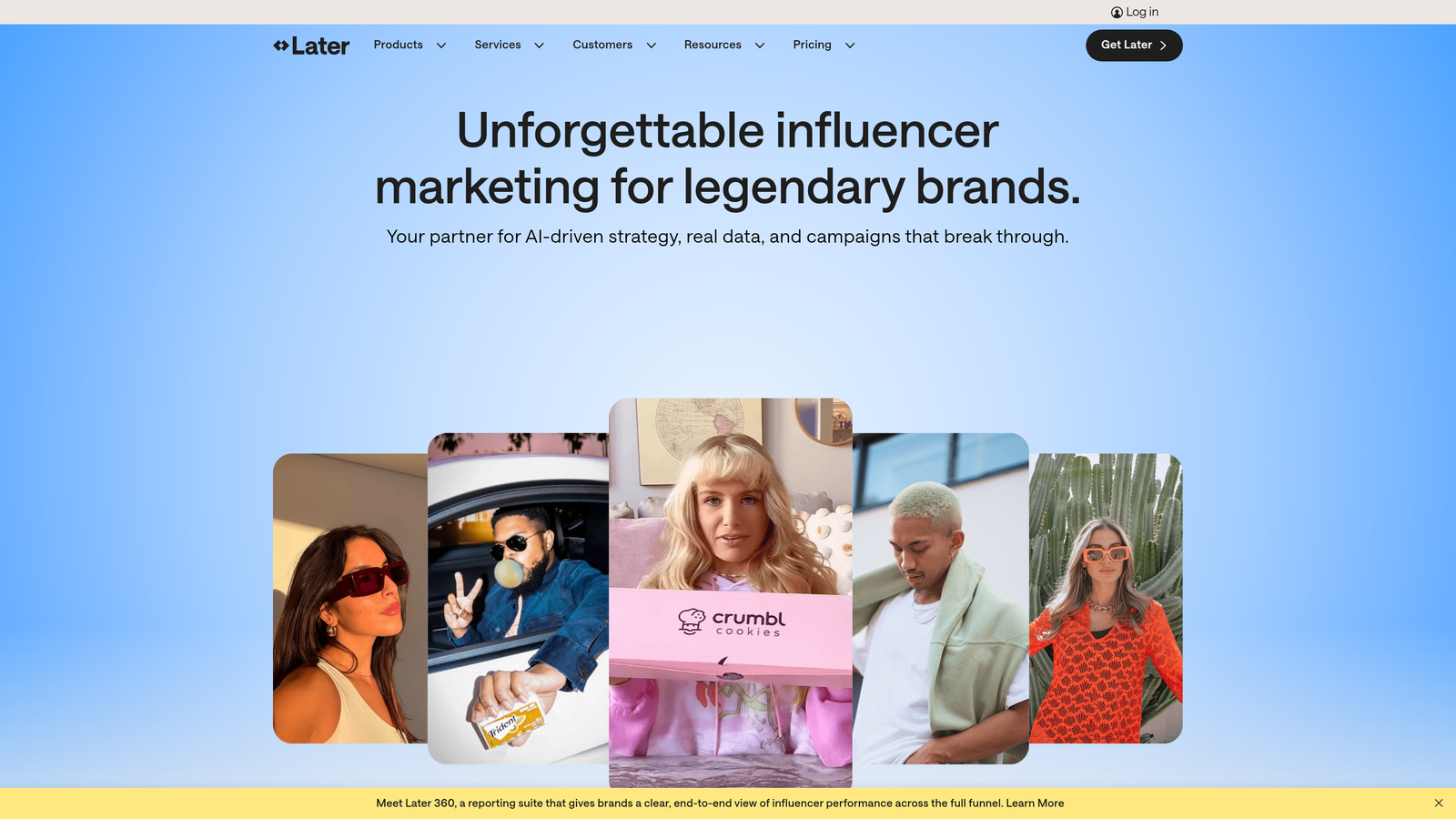 Screenshot of Later website