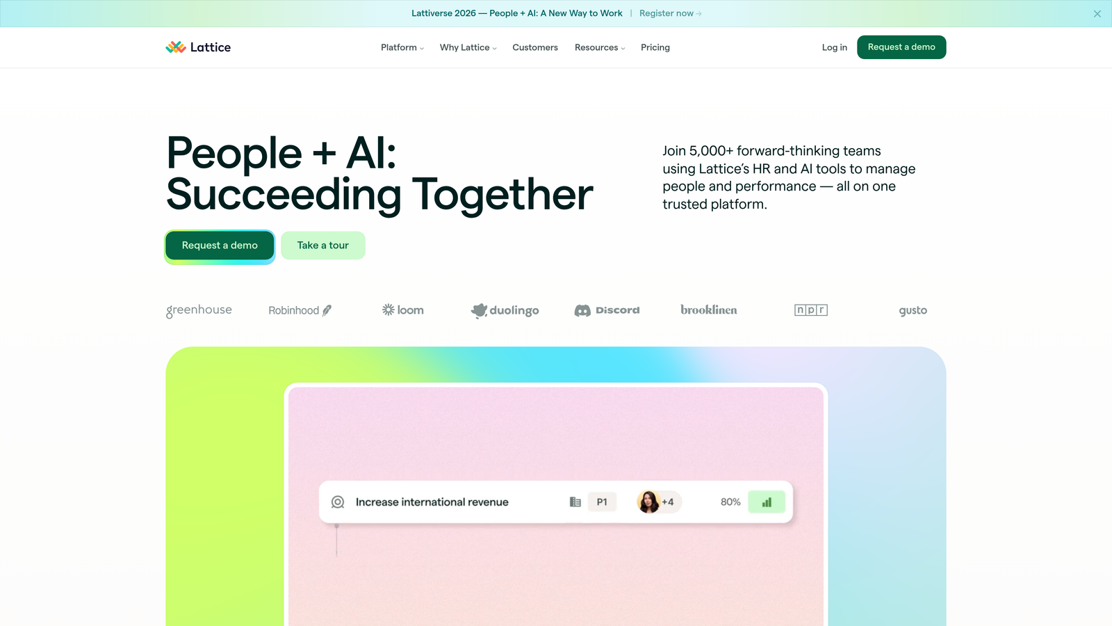 Screenshot of Lattice website