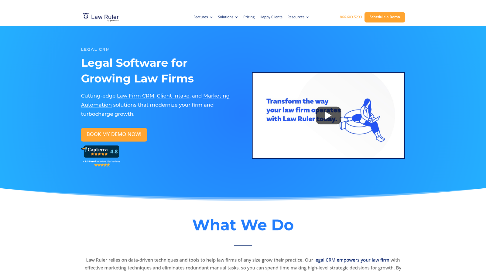 Screenshot of LawRuler website