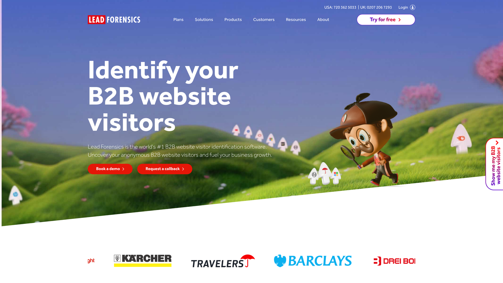 Screenshot of Lead Forensics website