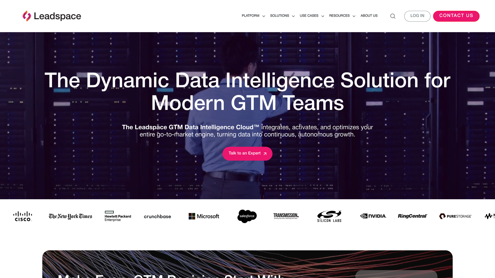 Screenshot of Leadspace website