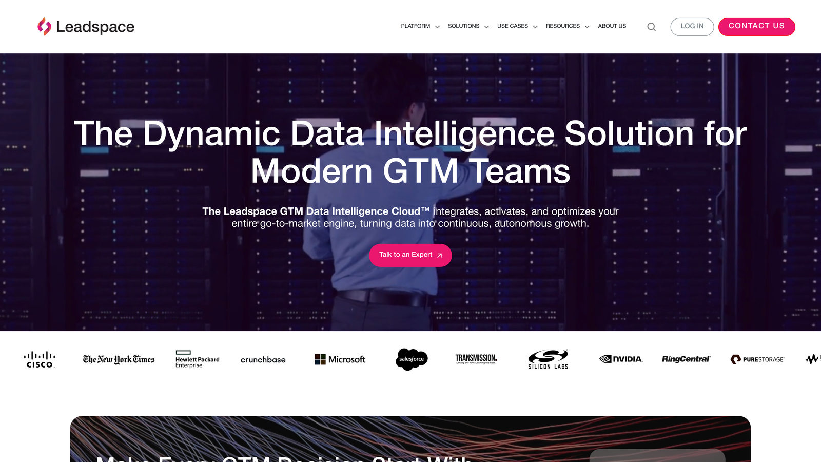 Screenshot of Leadspace website