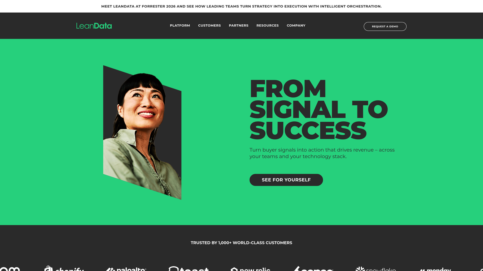 Screenshot of LeanData website