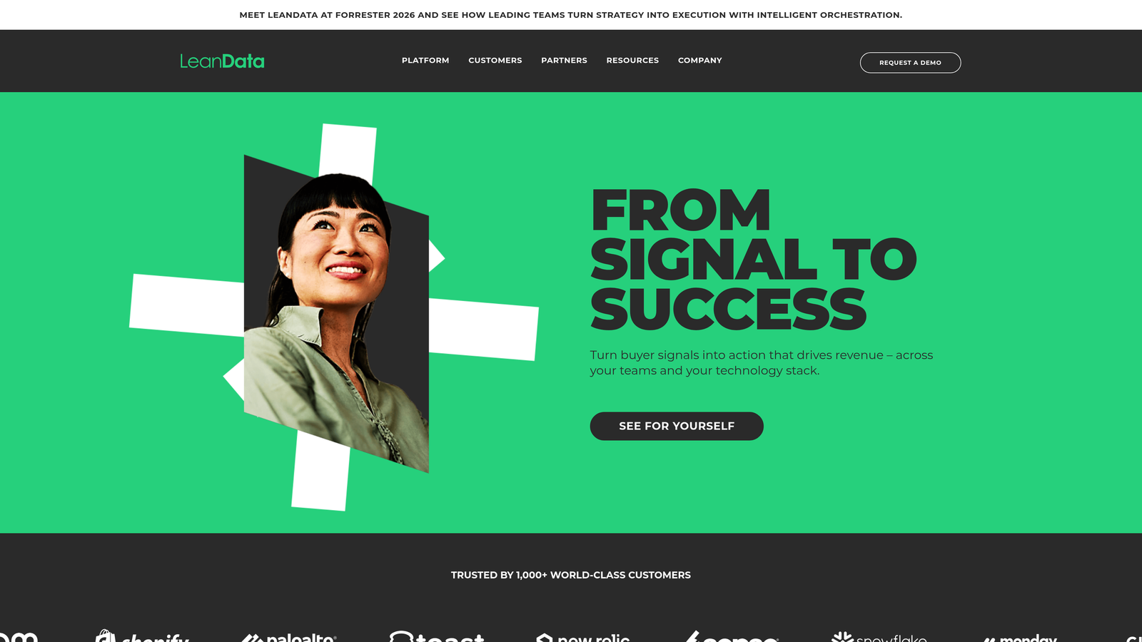 Screenshot of LeanData website