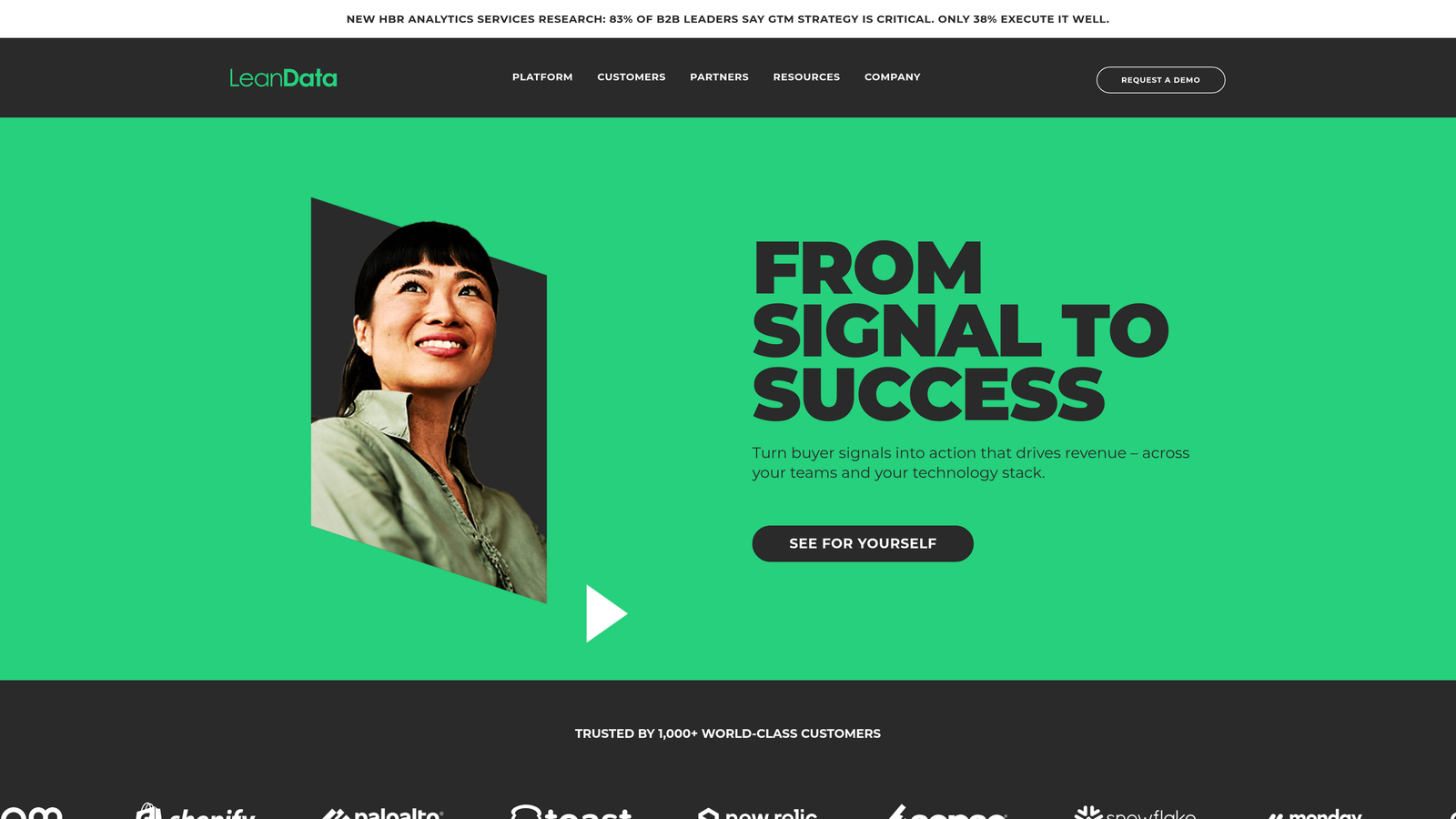 Screenshot of LeanData website