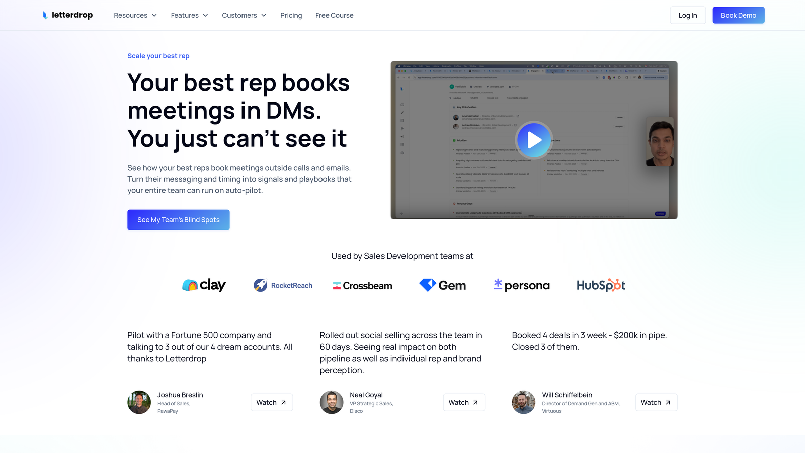 Screenshot of Letterdrop website